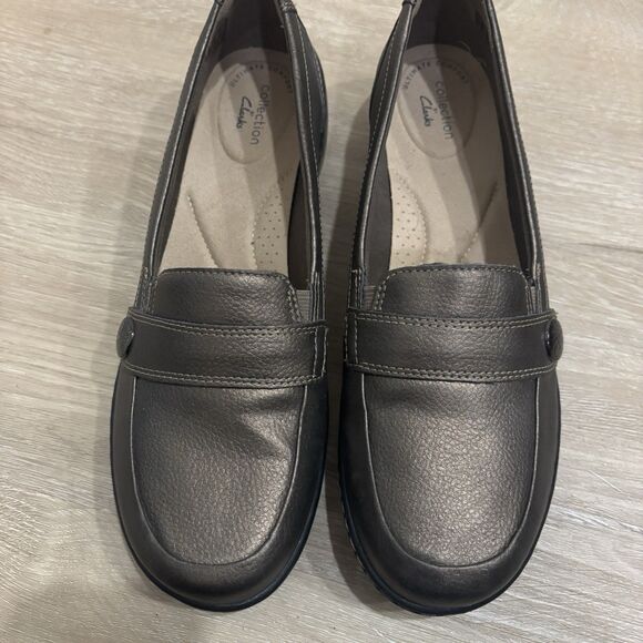 Clarks Womens Cora Daisy Loafer Size 9.5 M Brown Leather Slip On Flat Never Worn - Picture 10 of 13